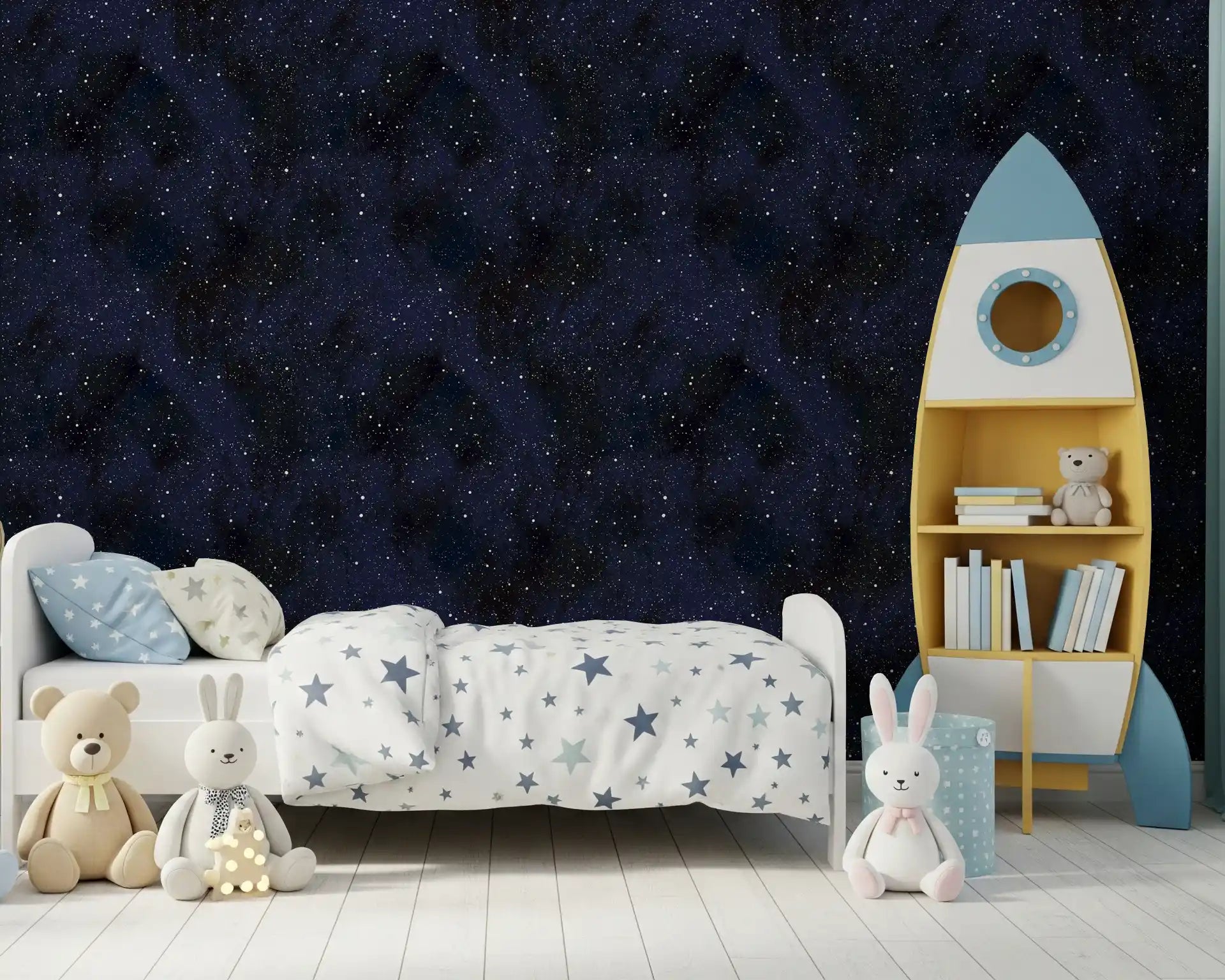 Midnight Stardust Ink Wash Wallpaper⁠