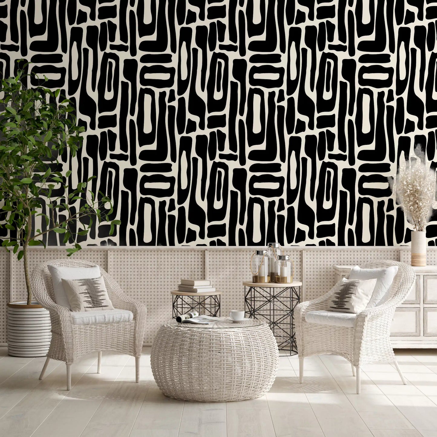 Abstract Organic Ink Shapes Wallpaper⁠