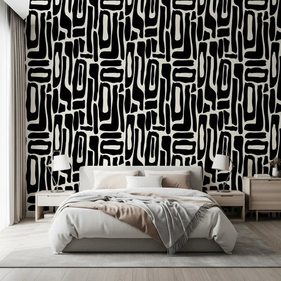 Abstract Organic Ink Shapes Wallpaper⁠