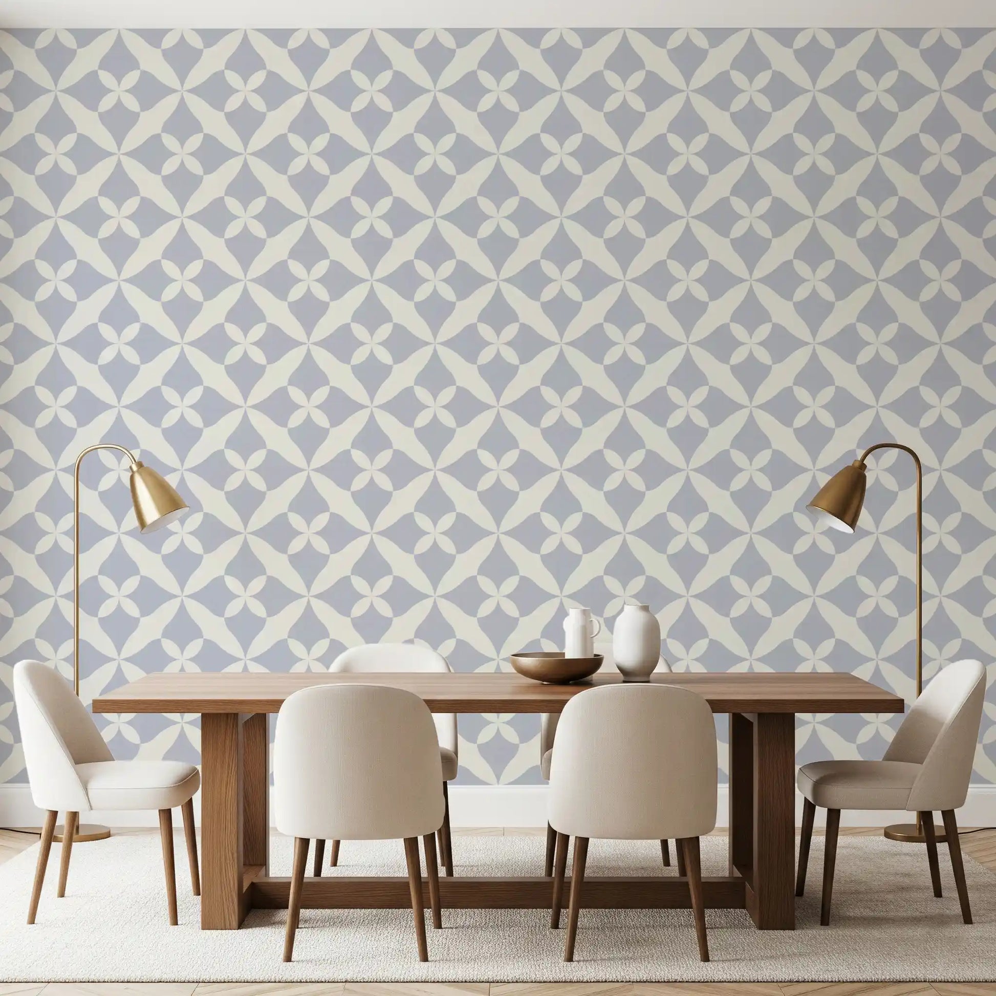 Soft Arced Tile Motif Wallpaper⁠