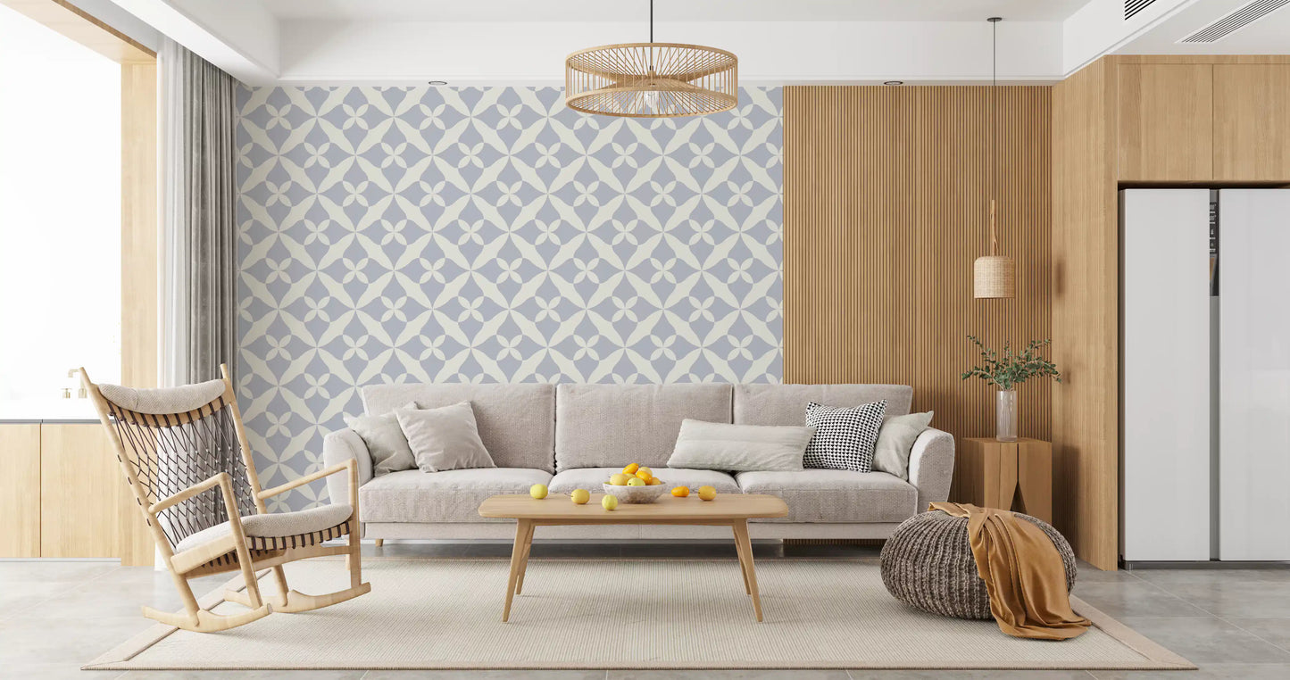 Soft Arced Tile Motif Wallpaper⁠