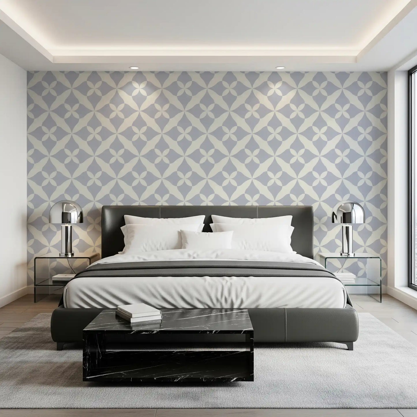 Soft Arced Tile Motif Wallpaper⁠