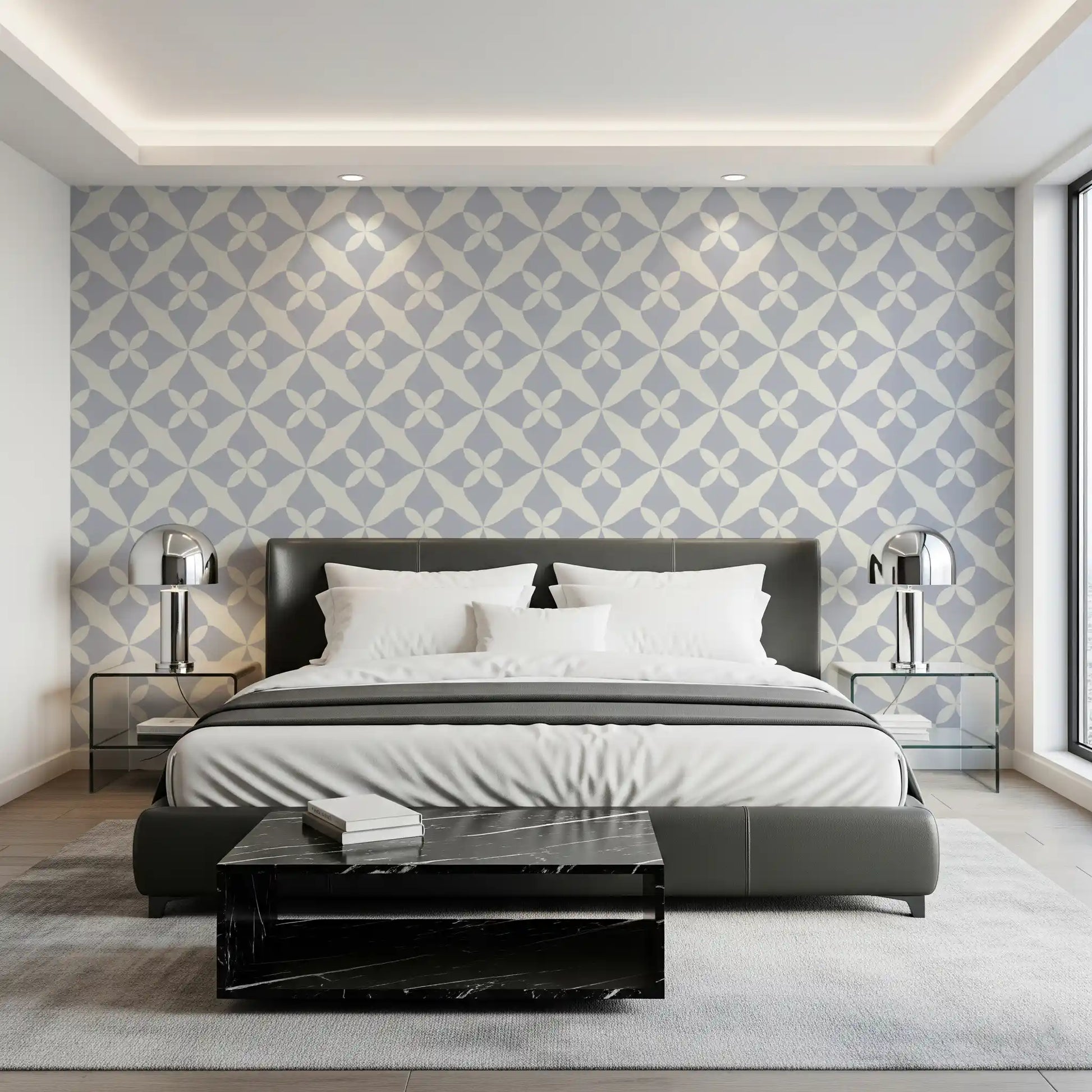 Soft Arced Tile Motif Wallpaper⁠