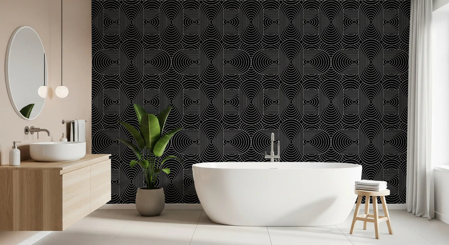 Minimalist Linear Arch Pattern Wallpaper⁠
