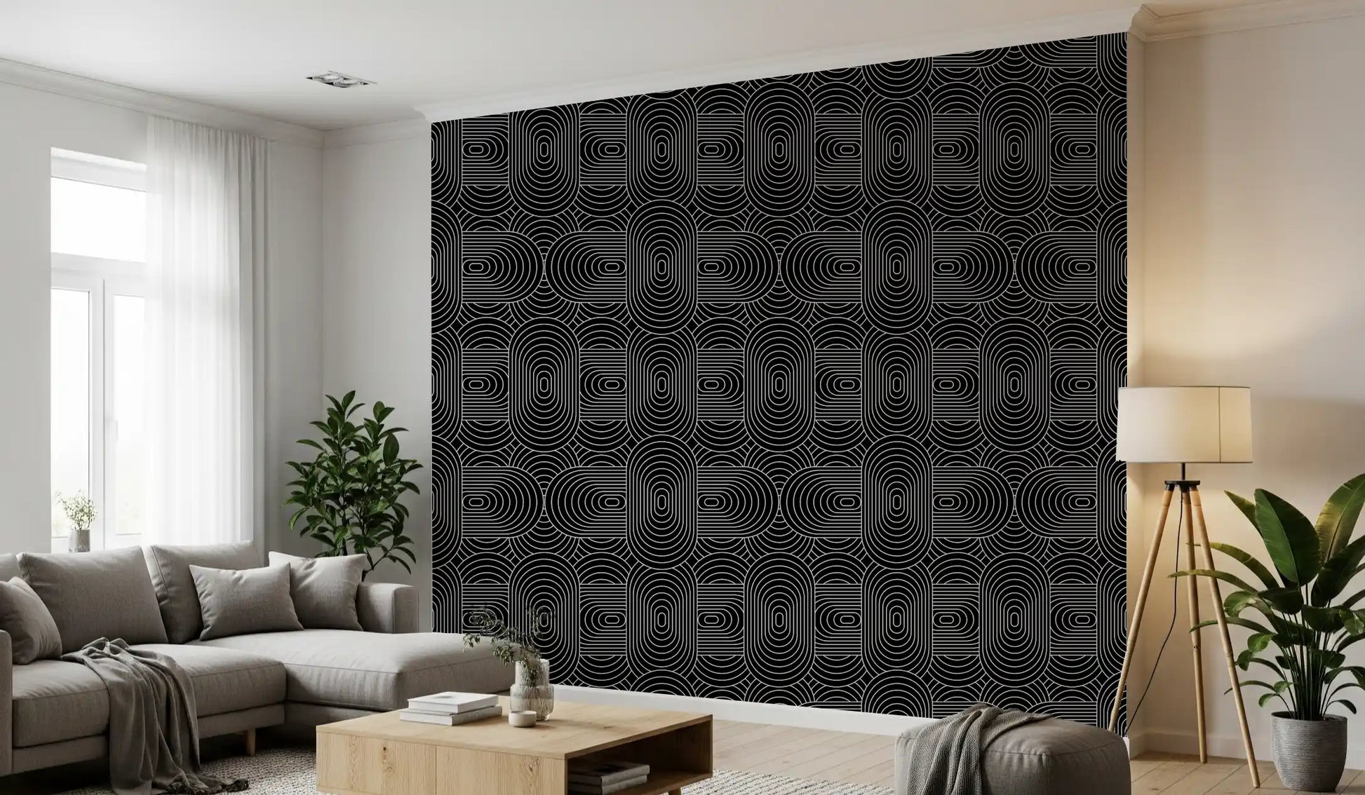 Minimalist Linear Arch Pattern Wallpaper⁠
