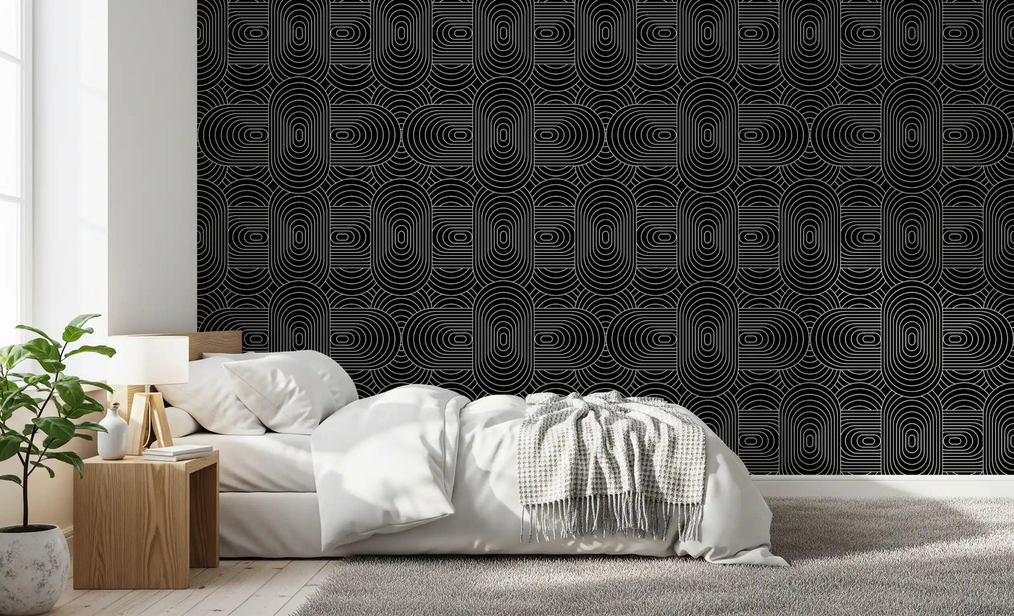 Minimalist Linear Arch Pattern Wallpaper⁠