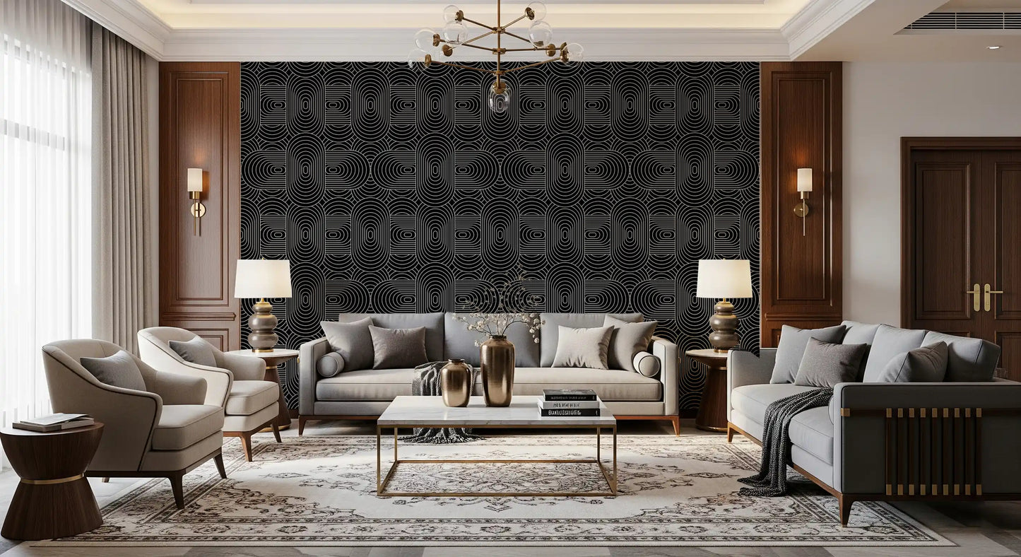 Minimalist Linear Arch Pattern Wallpaper⁠