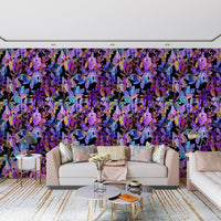 Vibrant Neon Tropical Foliage Wallpaper⁠