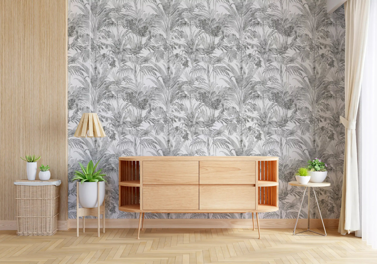 Ethereal Palm Frond Sketch Wallpaper⁠