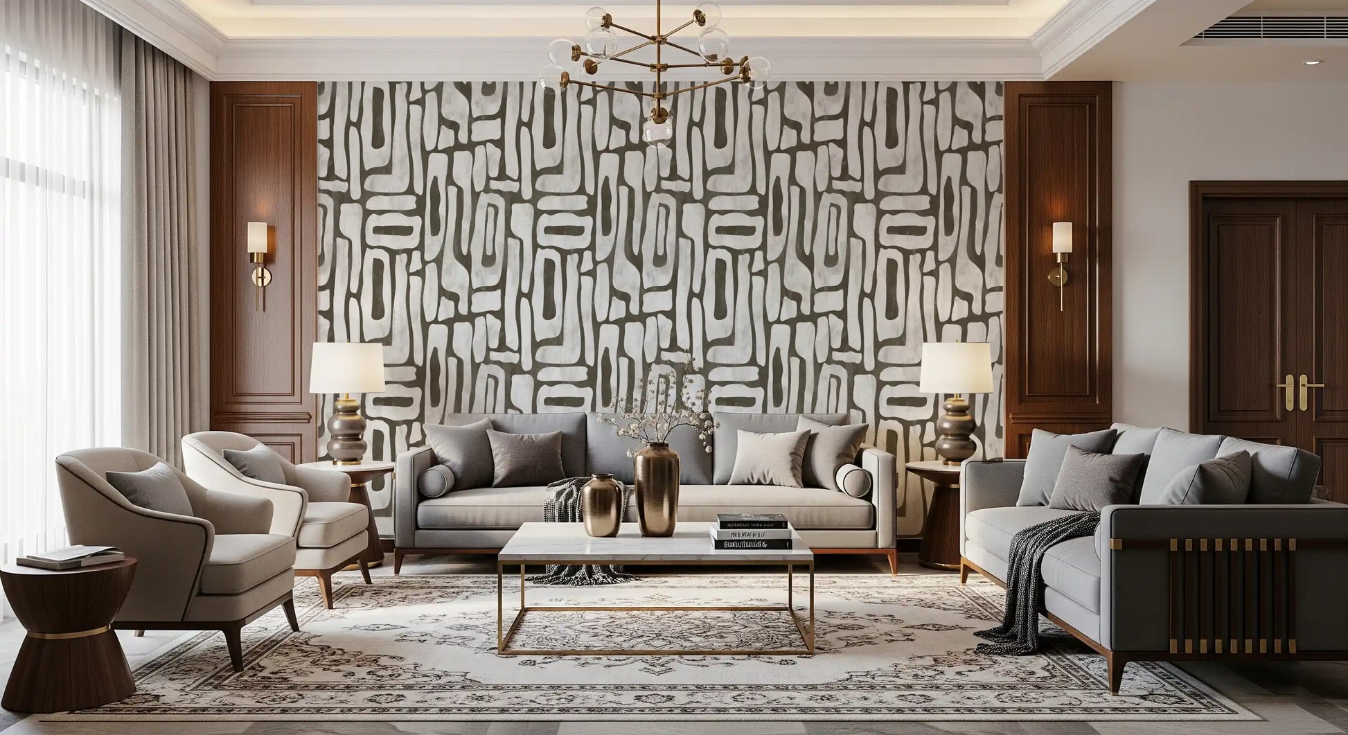 Abstract Organic Stone Motif Wallpaper⁠