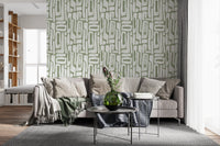 Sage Green Organic Abstract Shapes Wallpaper⁠
