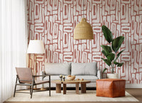 Abstract Terracotta Organic Shapes Wallpaper⁠