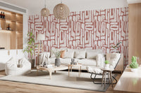 Abstract Terracotta Organic Shapes Wallpaper⁠