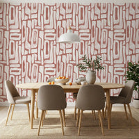 Abstract Terracotta Organic Shapes Wallpaper⁠