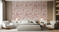 Abstract Terracotta Organic Shapes Wallpaper⁠