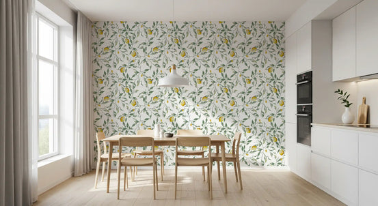 Mediterranean Citrus Grove Illustration Wallpaper⁠