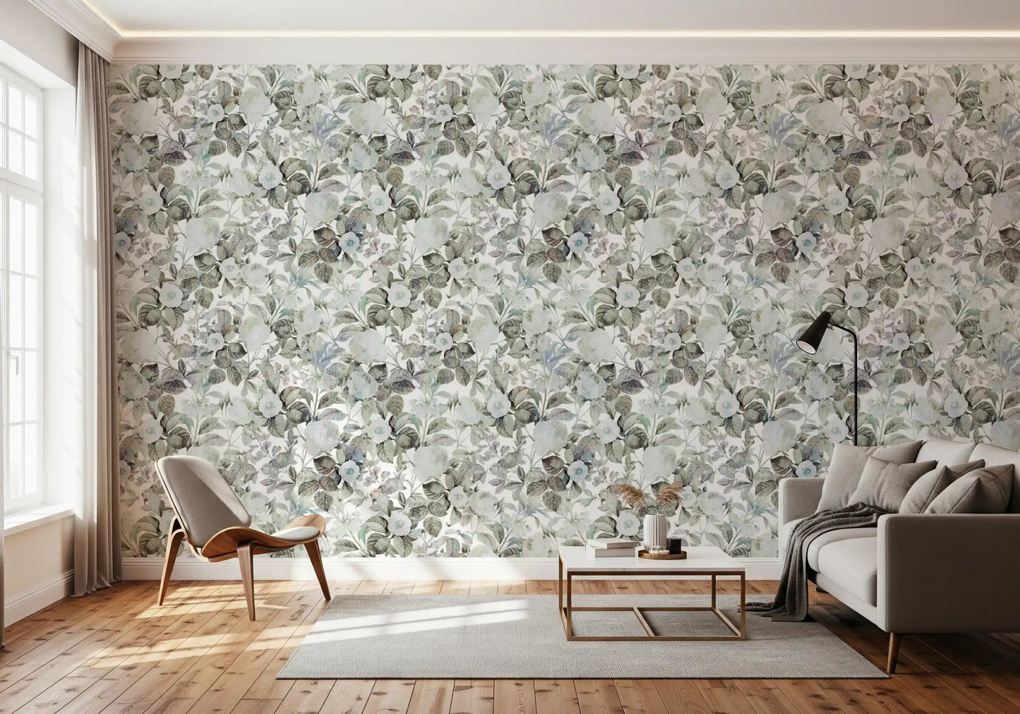 Vintage Botanical Rose Garden Wallpaper⁠