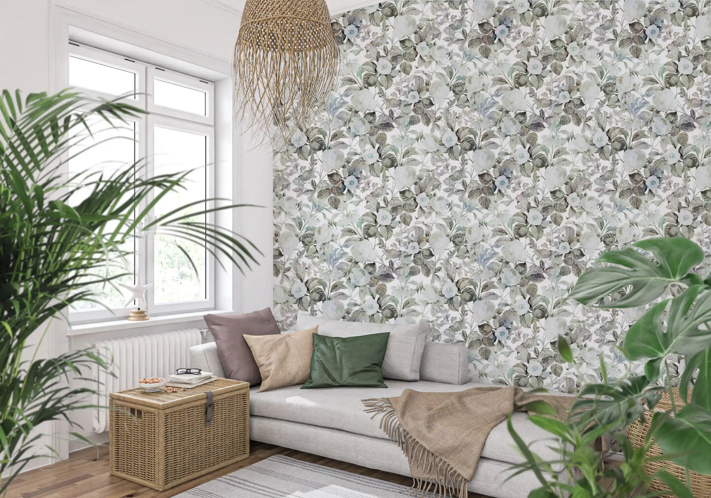 Vintage Botanical Rose Garden Wallpaper⁠