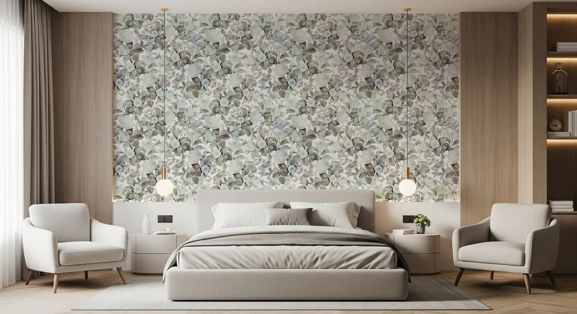 Vintage Botanical Rose Garden Wallpaper⁠