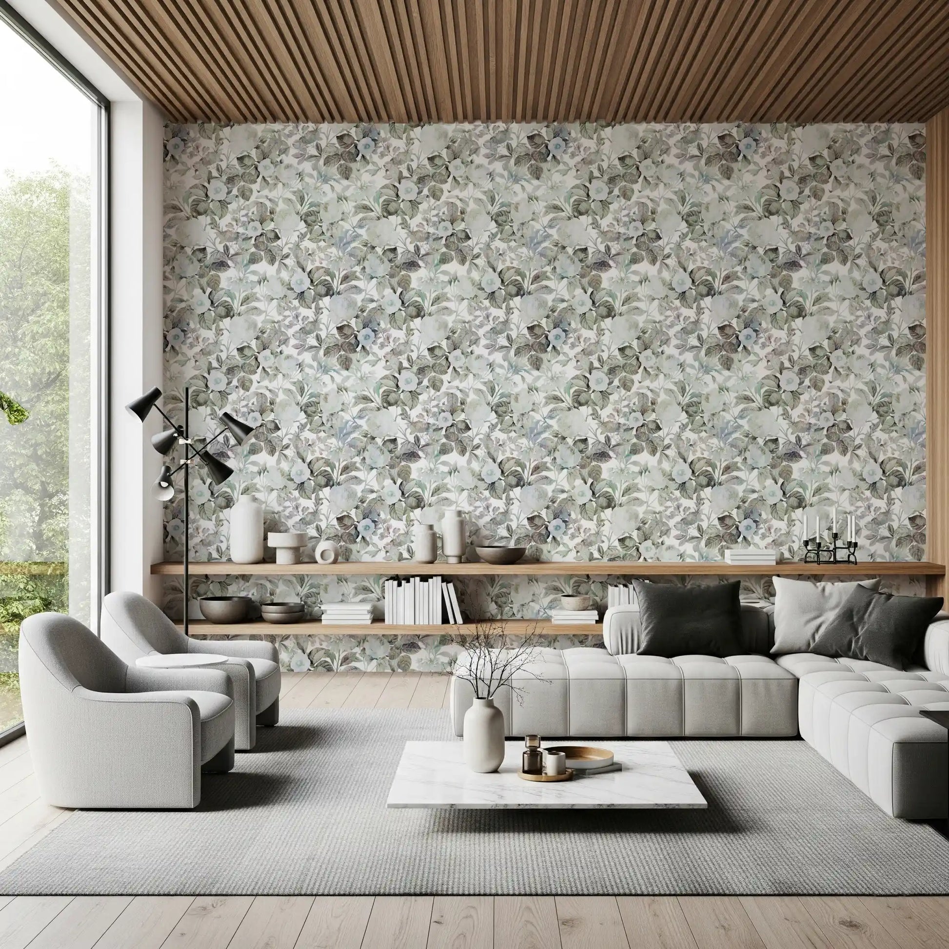 Vintage Botanical Rose Garden Wallpaper⁠