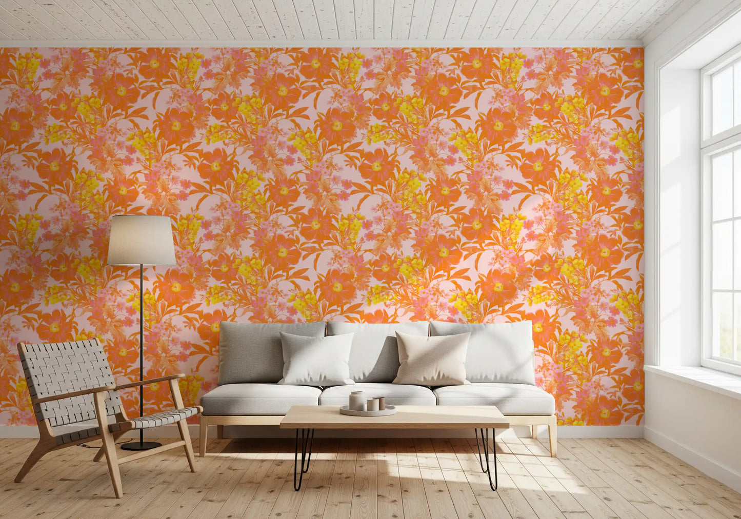 Sunset Orchard Botanical Blooms Wallpaper⁠