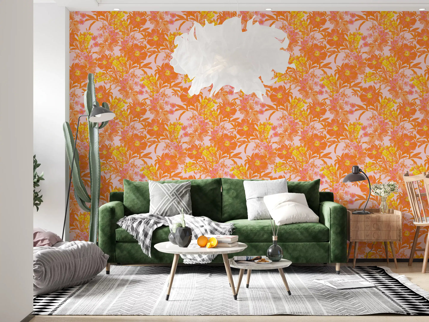 Sunset Orchard Botanical Blooms Wallpaper⁠