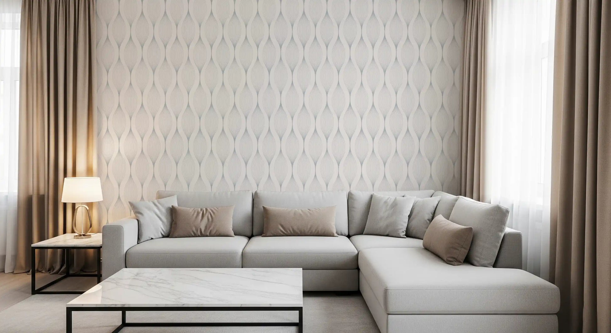 Minimalist Soft Gray Curves Wallpaper⁠