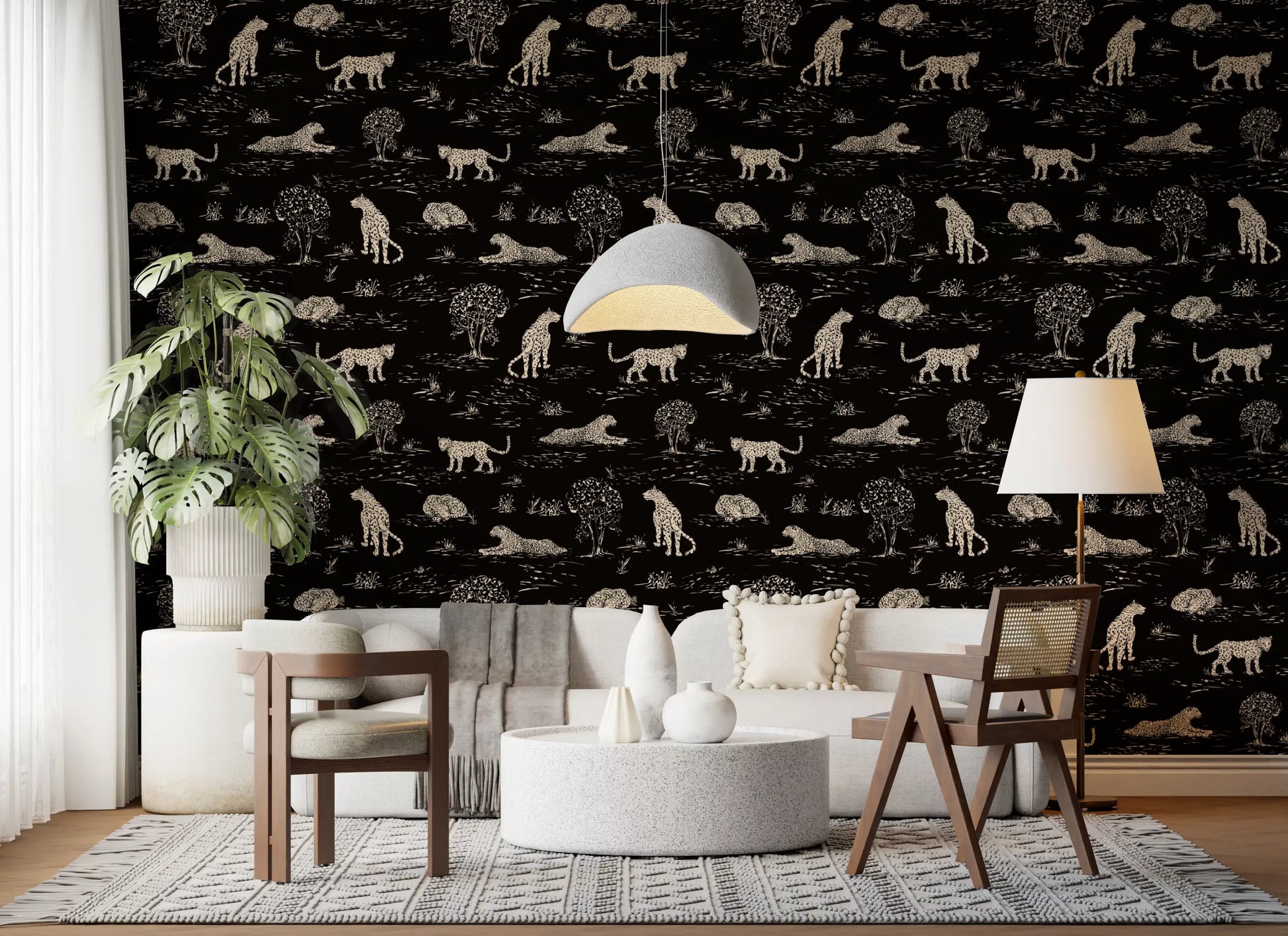 Leopard Sketch Savanna Wallpaper⁠