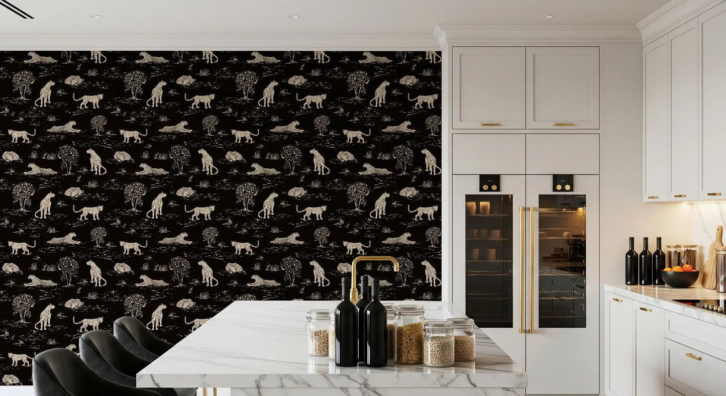 Leopard Sketch Savanna Wallpaper⁠