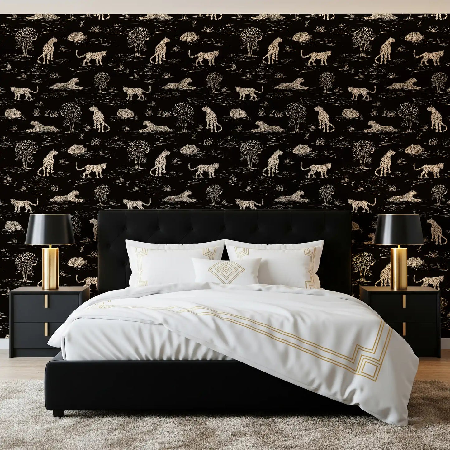 Leopard Sketch Savanna Wallpaper⁠