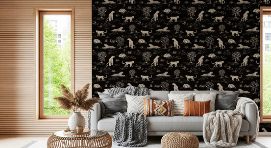 Leopard Sketch Savanna Wallpaper⁠