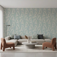 Sage Green and Cream Botanical Vine Wallpaper⁠