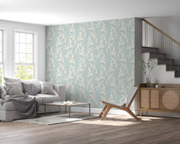 Sage Green and Cream Botanical Vine Wallpaper⁠