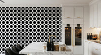 Monochrome Floral Lattice Wallpaper⁠