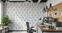 Minimalist Sunburst Radial Motif Wallpaper⁠