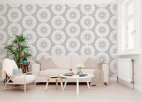 Minimalist Sunburst Radial Motif Wallpaper⁠