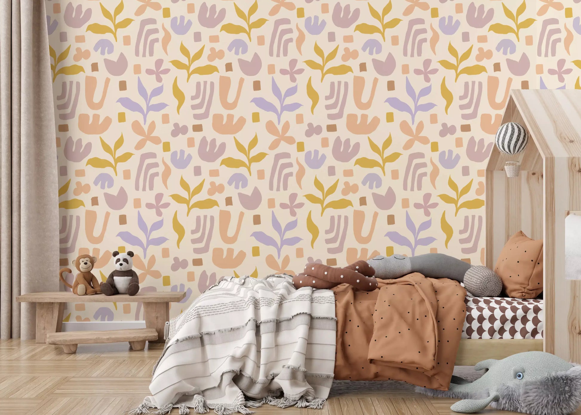Abstract Organic Matisse Inspired Shapes Wallpaper⁠