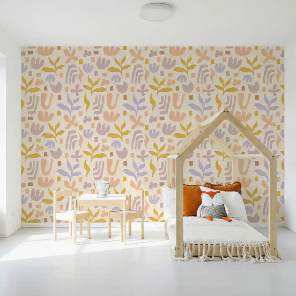 Abstract Organic Matisse Inspired Shapes Wallpaper⁠