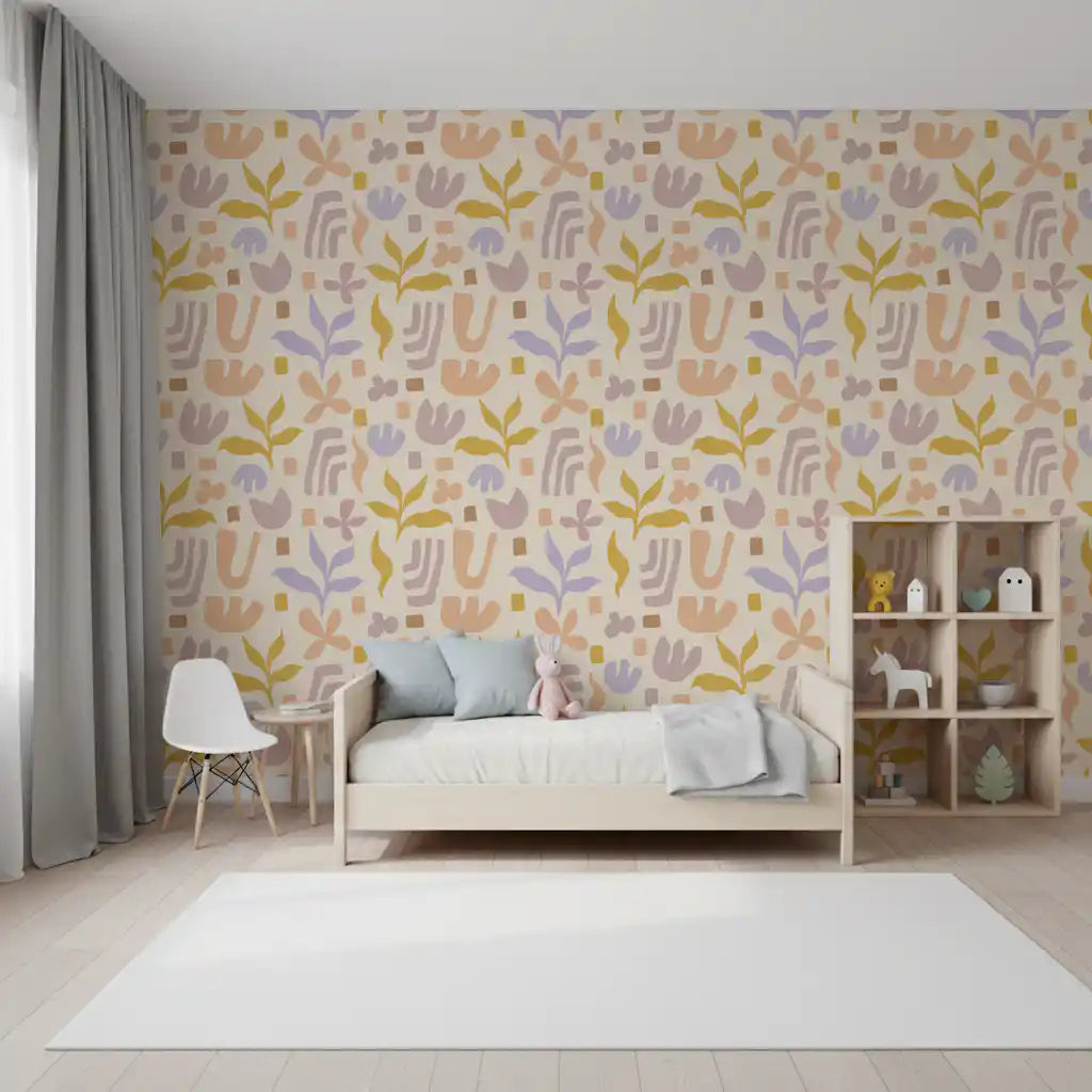 Abstract Organic Matisse Inspired Shapes Wallpaper⁠