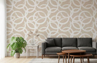 Cream Brushstroke Circles Wallpaper⁠