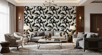 Monochrome Swirl Brushstrokes Wallpaper⁠
