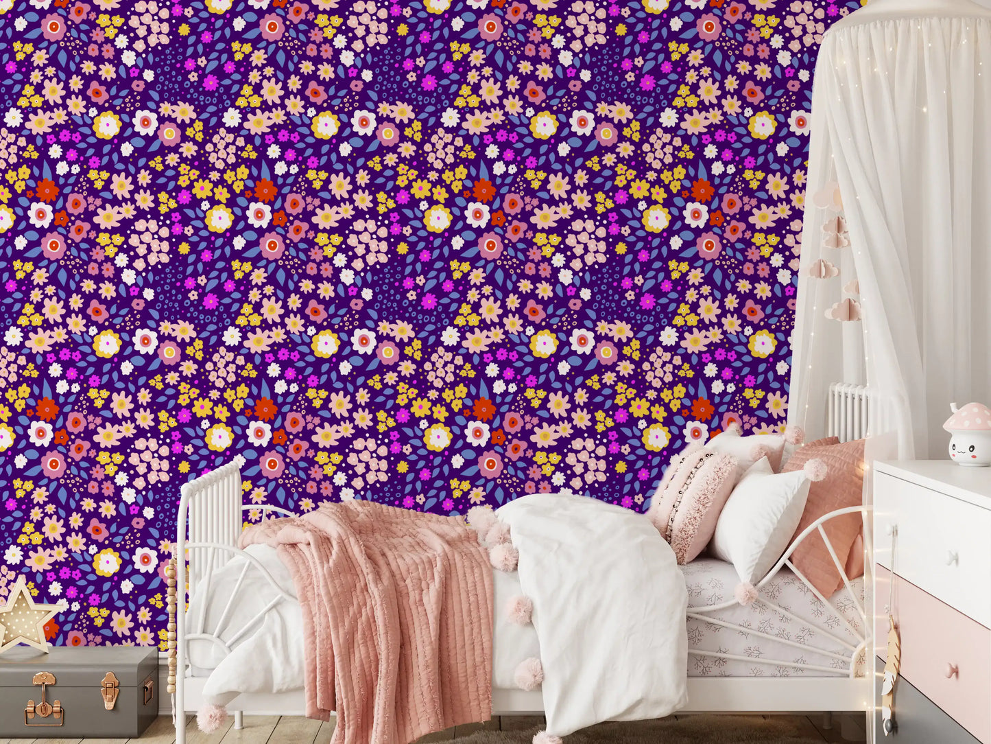 Boho Whimsical Petals Wallpaper⁠