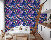 Midnight Meadow Botanical Wallpaper⁠