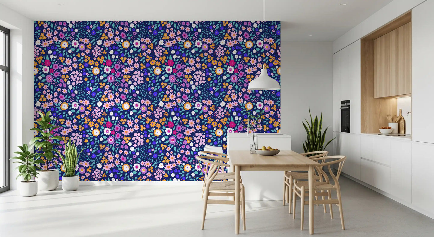 Midnight Meadow Botanical Wallpaper⁠