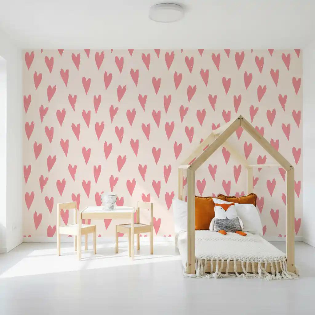 Soft Pink Heart Strokes Wallpaper⁠