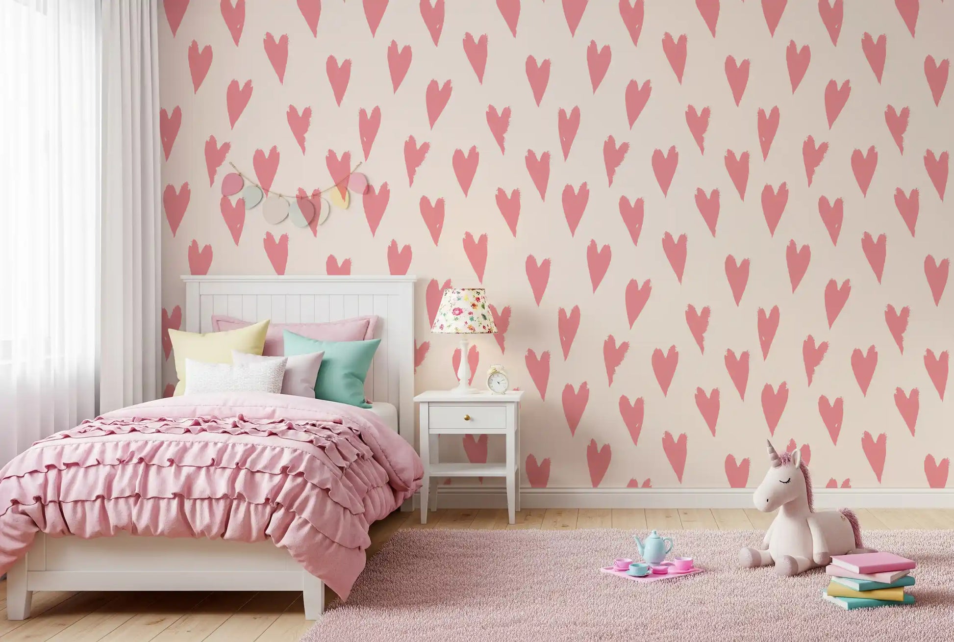Soft Pink Heart Strokes Wallpaper⁠