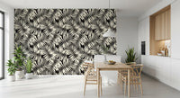 Minimalist Palm Leaf Monochrome Wallpaper⁠
