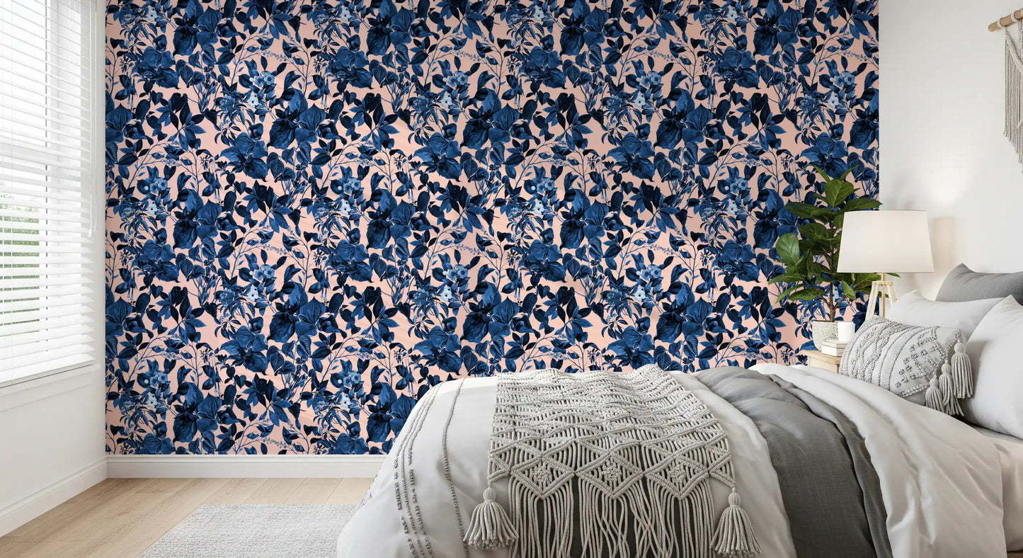 Indigo Grove Botanical Print Wallpaper⁠