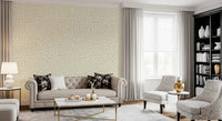 Cream and White Wavy Check Wallpaper⁠