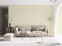 Cream and White Wavy Check Wallpaper⁠